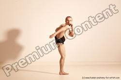 Underwear Martial art Man White Moving poses Slim Short Blond Dynamic poses Academic